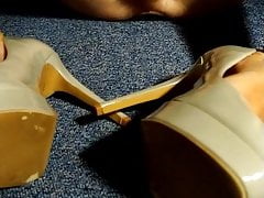 Sissy Dildoriding naked with High Heels