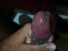 After hours of edging pure cum coated cock