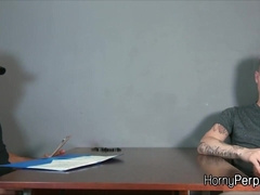 Banging handsome perp Zac on the office desk