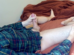 Taking it easy, stroking my package in the early afternoon