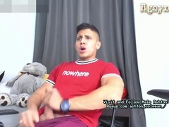 Big cock jerk, gay jerking, latino cock