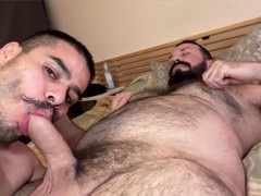 Hairy gay dads showcase their amateur bareback skills