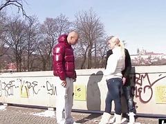 Gay and bisexual guys have a threesome with a chick