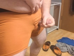 Homemade phone footage: stroking with cock ring leads to explosive climax