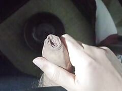 Quick handjob in the bathroom, foreskin fetish