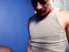 Young guy gets a cock sucking lesson from his master