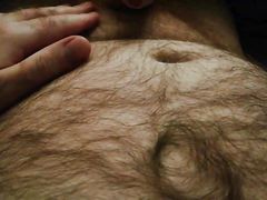 Hairy British Bear Stroking His Furry Belly and Bushy Cock