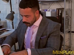 Blowjobs and anal with suited Shane Jackson and Teddy Torres