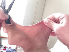 Saturday foreskin session - blue pliers