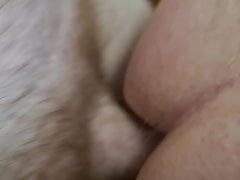 Close up of my cock entering grandpa's back passage