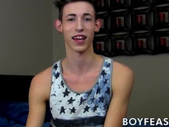 Inked naughty twunk Blake Mast draining his hefty man meat for jism