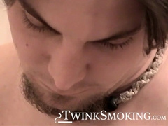 Horny straight stud Maxxx Pound released his load after a softcore jerking and smoking