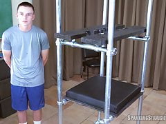 18! Teenage Boy gets his First Bondage Spanking