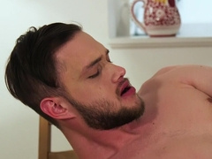 Lengthy rimjob for a bearded guy who takes that boner