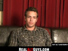 RealAltGuys.com - Inked handsome guy whips out his big dick and jerks it off intensely