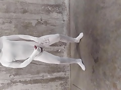 Jerking off in Zentai