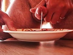 Snack with sperm and chocolate