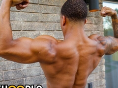 Solo dude Buster Lakes jerking off in front of a mirror