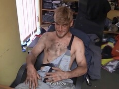 Hot and sweaty mechanic gets down and dirty for a steamy repair shop hookup