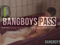 Shower tease turns to steamy bathroom raw fuck with Josh and William