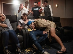 Movie theatre 3some with Dante Colle, Michael Boston, Troye Dean