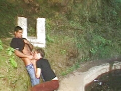 Fucked by staight in exhib outdoor crusin place