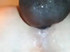 BIG BLACK COCK Break White Cream-colored Taut Backside Pink cigar