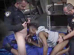 fag cop teddy bangs boy in bathroom first time Breaking and coming in