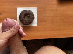 The Man Adds Man Milk to the Donut and Licks It!