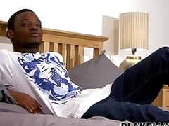 Amateur black guy from UK jerks himself off hard on cam