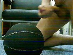 Cumshot on basketball ball