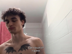 Handsome Twink Wears Trousers That Show His Muscular Legs & Make A Rich Guy Horny