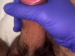 Thick unshaved shaft jizz shot