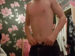 Quickie: Cute Twink Does Naked Yoga/stretching And Sucks On A Lollipop