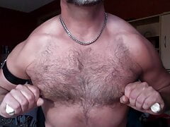 hairy pecs gay nipple pump