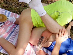 Masturbation, twink, outdoor