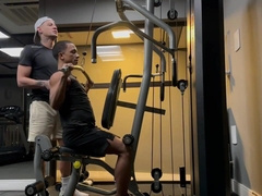 penetrating the arse of the dark-haired boy from the gym