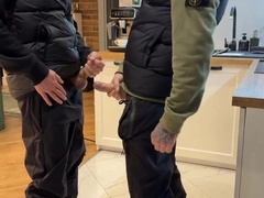 Came Back From Outside and Emptied Utter Cocks on Black Trousers