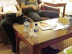 Two Friends Pissing in Hotel Room - Nice Cocks