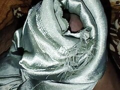 Handjob with green satin silky salwar of neighbour (25)