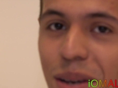 Latino twink barebacked and cummed on after an interview