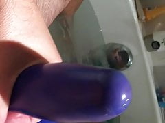 Playing with blue balloon