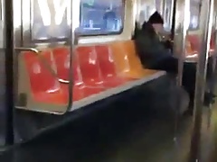 Dare to suck on subway train
