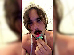 Beta milky guy cum after chastity