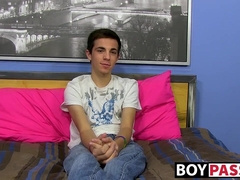 Skinny Conner Bradley interviewed before solo cumshot