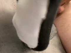 Tugging off in my football socks THICK pop-shot