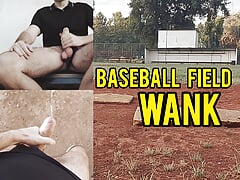 Wank at the baseball field + pissing at the pond of a golf course