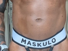 Playing with my massive hard rod and perky nipples