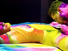 Gay couple shares colorful anal in perfect positions