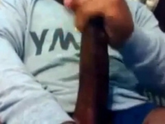 Str8 Guy Stroking his BBC to Porn ( Double Cum ) 5
